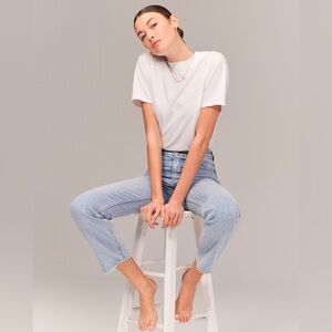 Abercrombie + Fitch  Ultra High Rise Ankle Straight Jean Light Wash